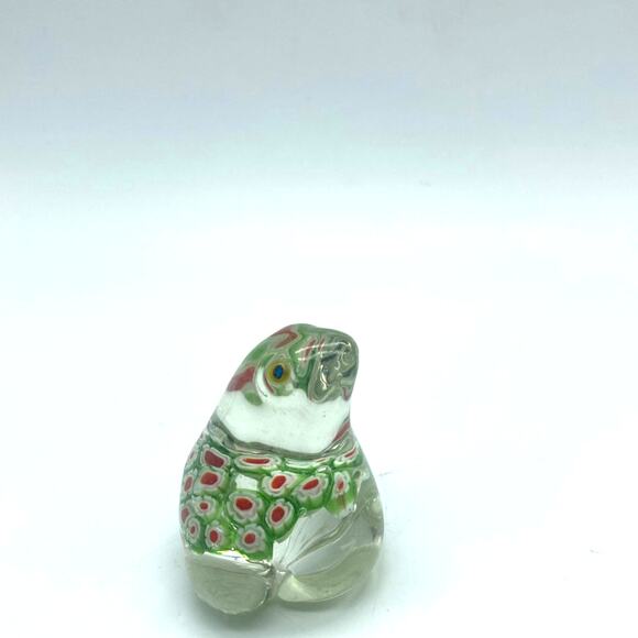 VINTAGE Art Glass MILLEFIORI‎ Frog Paper Weight 1 1/2” - Picture 5 of 9